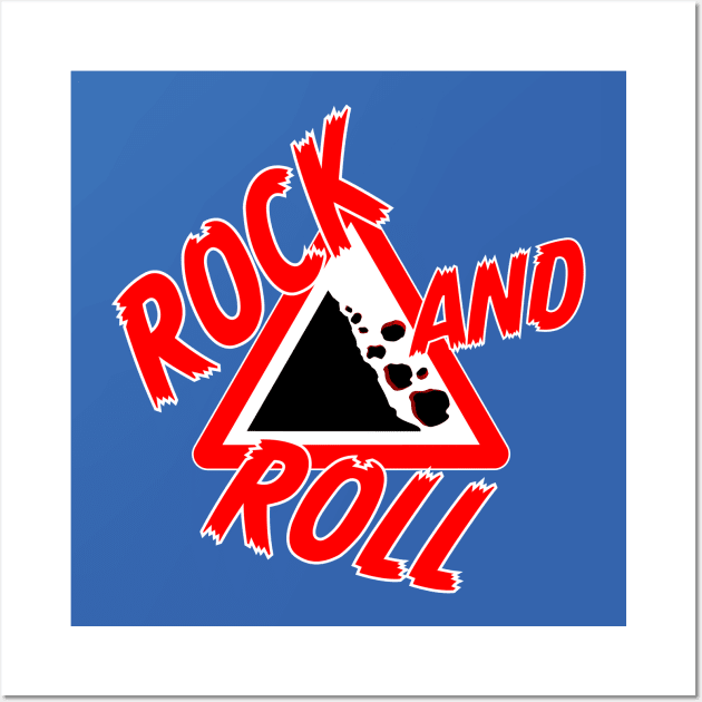 Rock and Roll  Falling rock road sign Wall Art by MultistorieDog